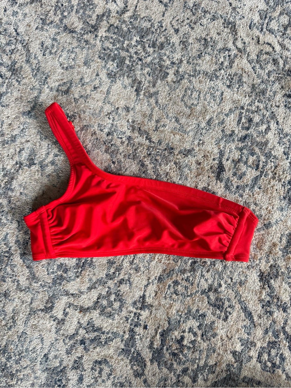 Xhilaration Bright Red One-Shoulder Swim Top